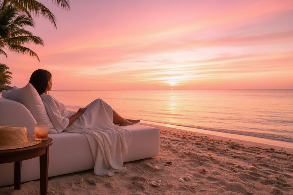 Lady in Pink Sunset